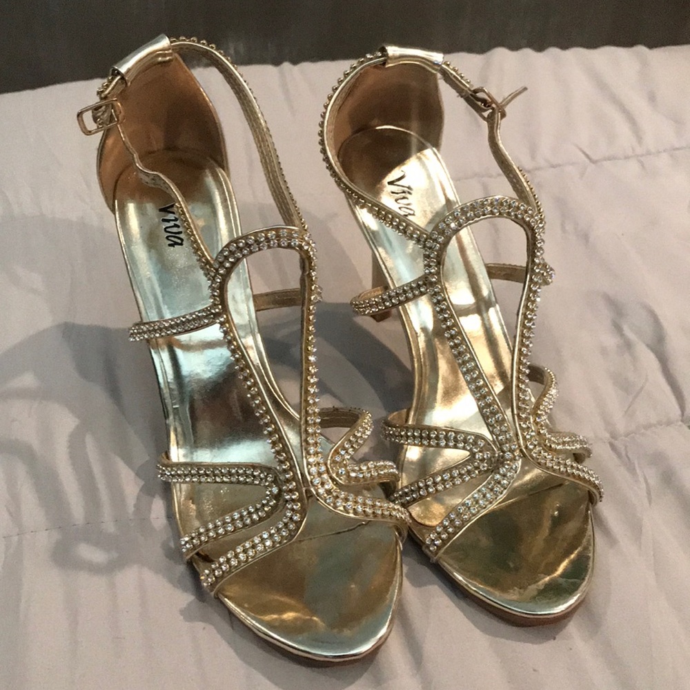 Gold studded heels!